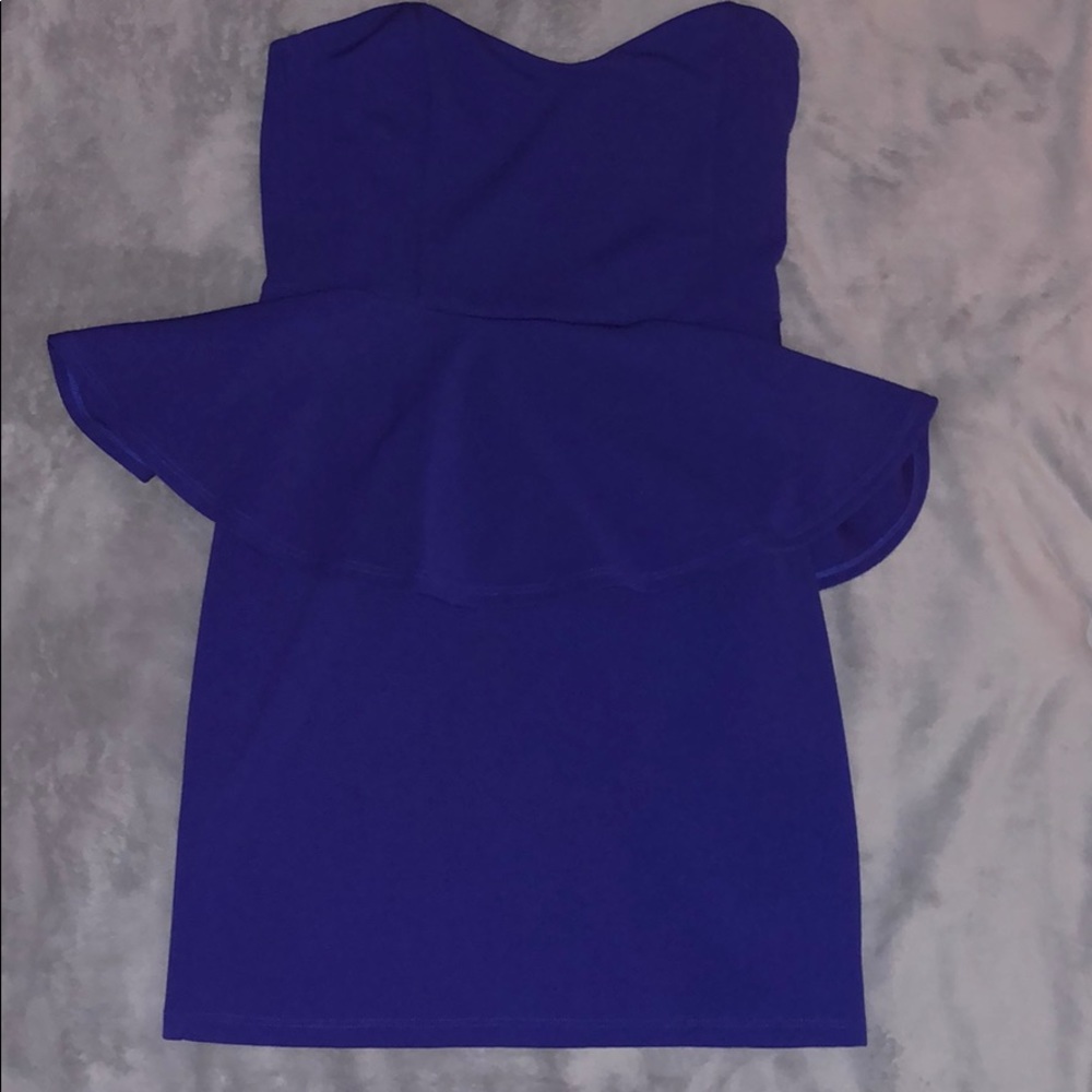 Lush royal blue peplum dress
